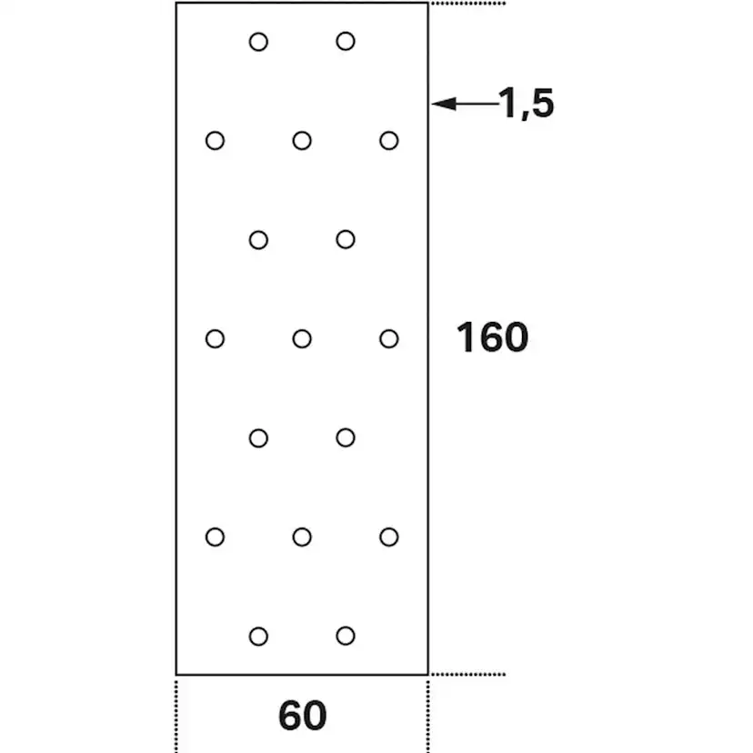Hålplatta Hp 60x160x1,5 60x160x1,5 mm