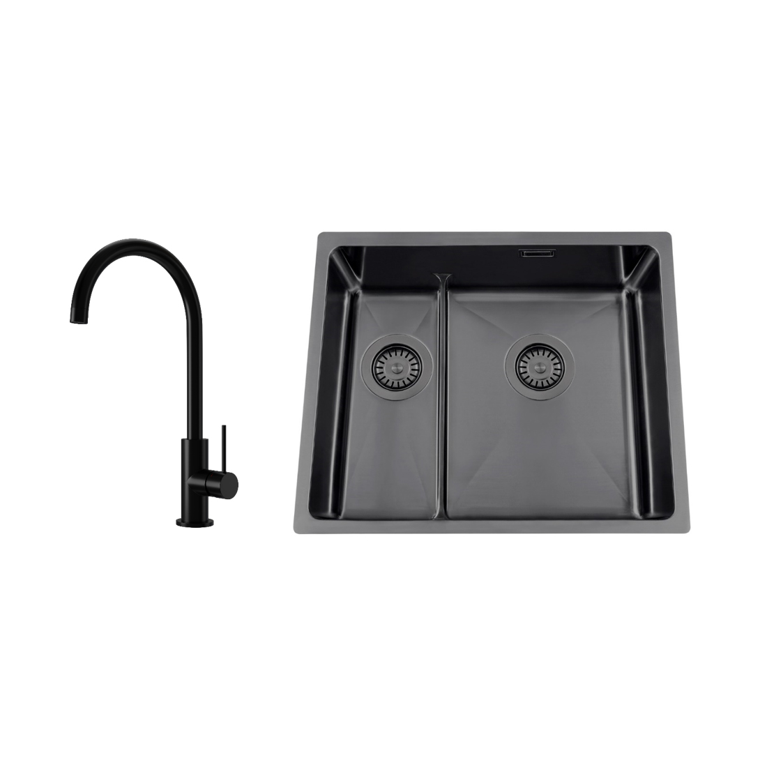 Diskho Nordic Tech Titan 53 KHX Nickel med Köksblandare Steel Equip Shadow
