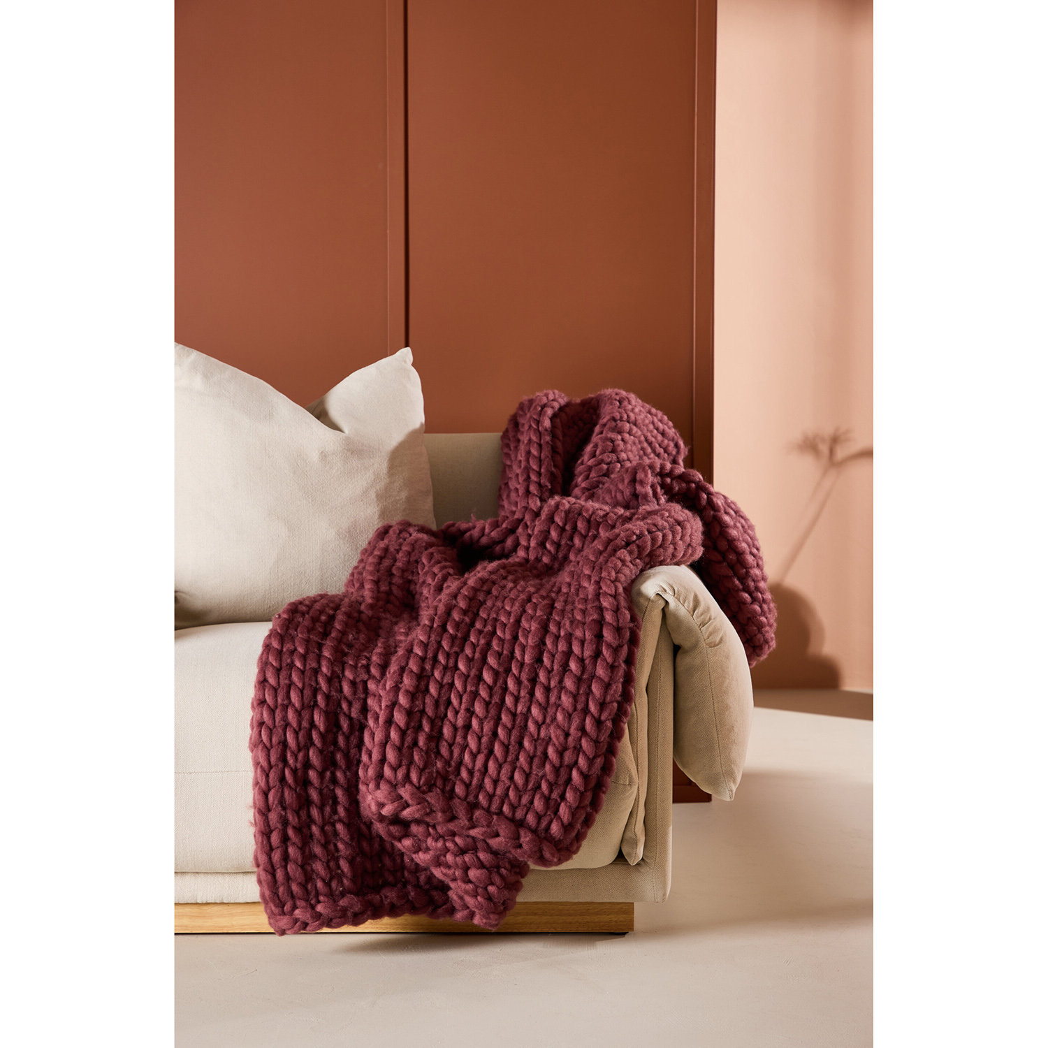 Kate Throw 170 x 130 cm - / Burgundy Polyester Pläd Venture Home Kate