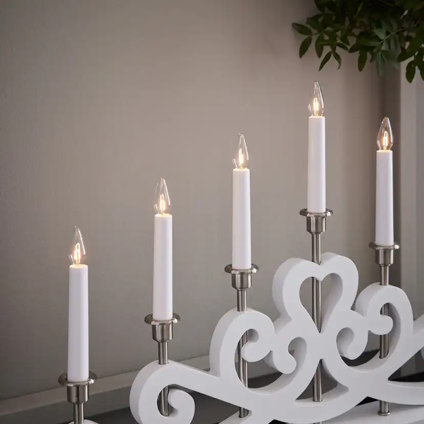 NIGHTFALL Ljusstake 7L Vit/Nickel Vit