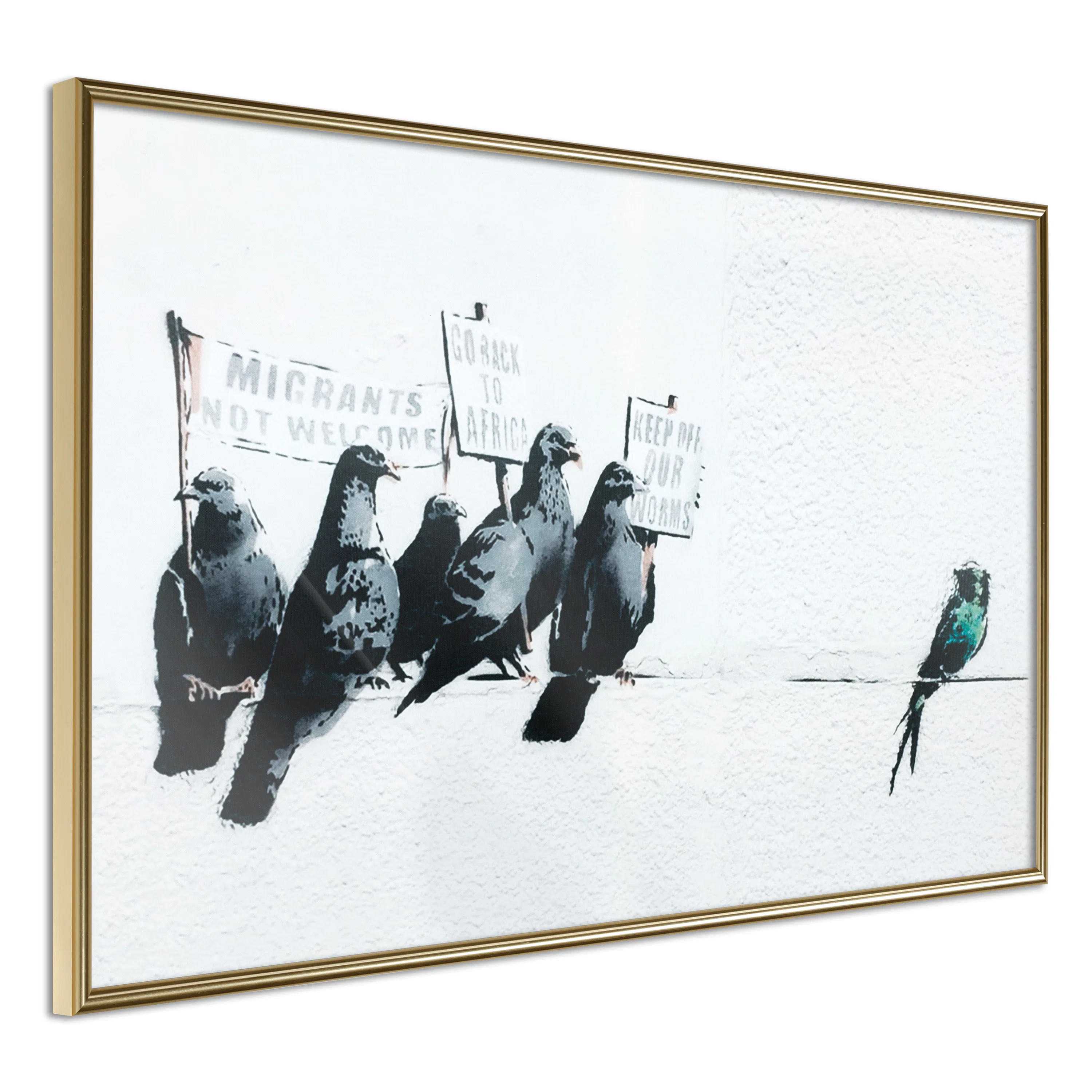 Poster Artgeist Affisch Xenophobic Pigeons
