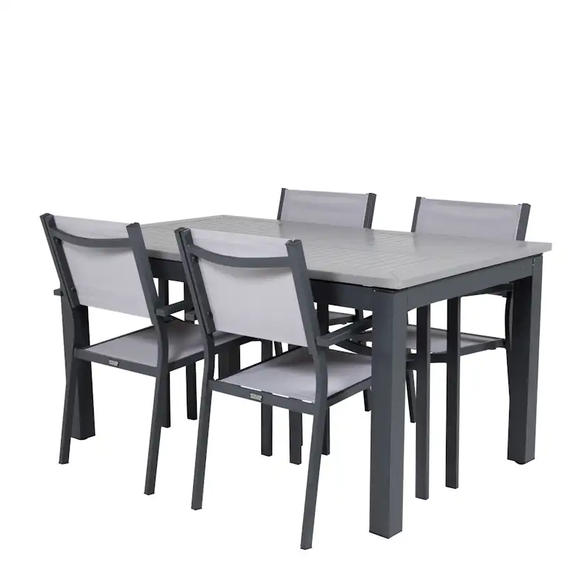 Matgrupp Venture Home Aleyna 160/240 med 4 Copacabana Karmstolar