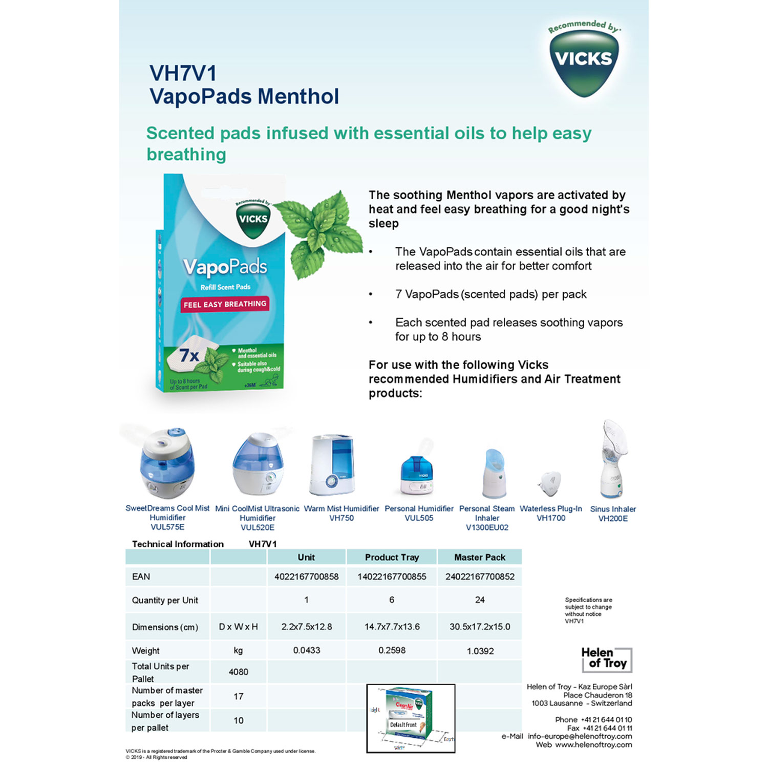 Pad Vicks VH7V1 Mentol