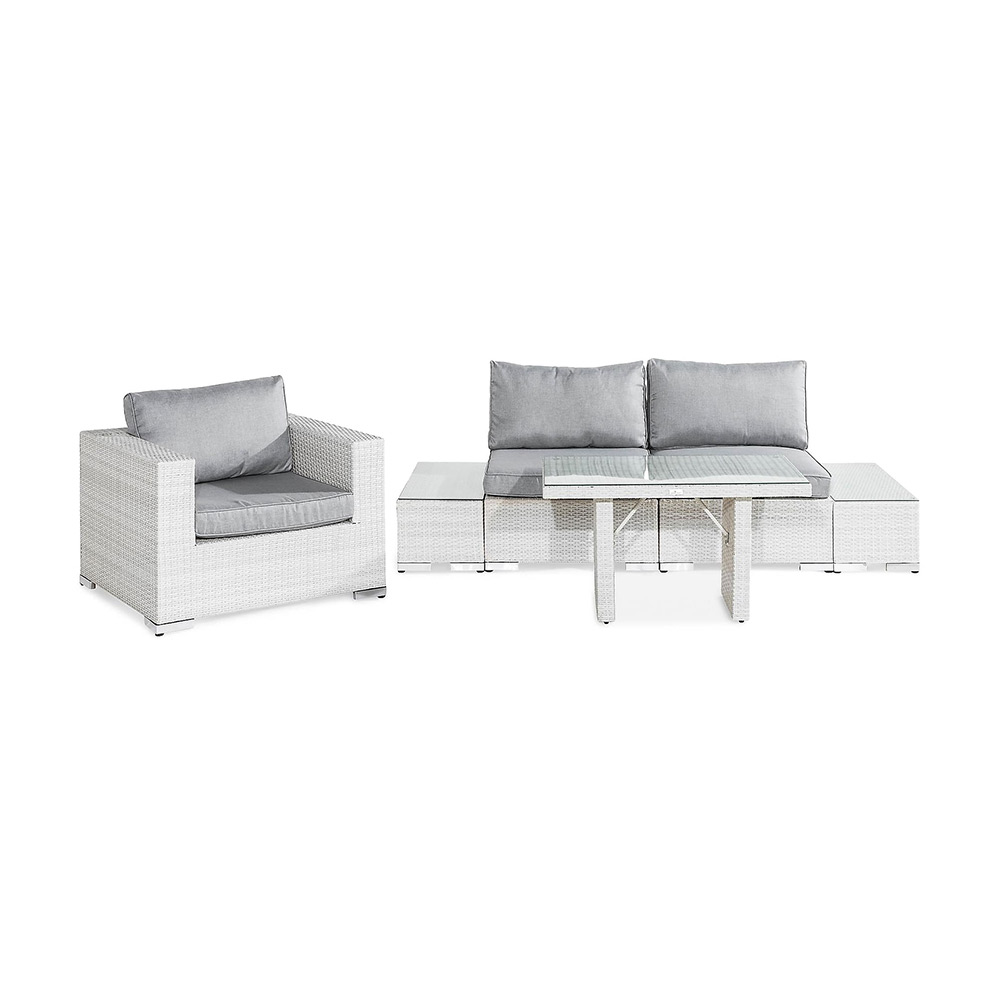 Loungegrupp Comfort Garden Bahamas 3-sits med Dubbla Avslut, Bord 100x60 och Utefåtölj Utomhus