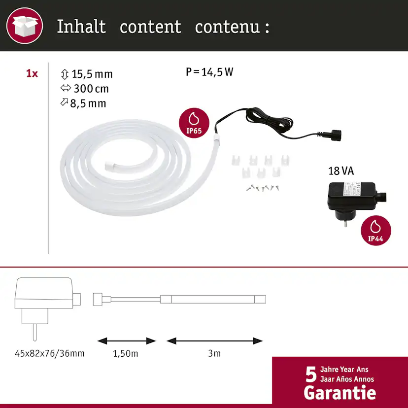 LED-strip Paulmann SimpLED Belagd Outdoor Komplett set IP65