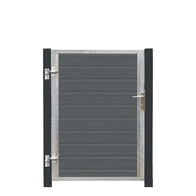 Artura kompositgrind - 99x135 cm + 16 cm stolpar för nedgjutning - högervänd