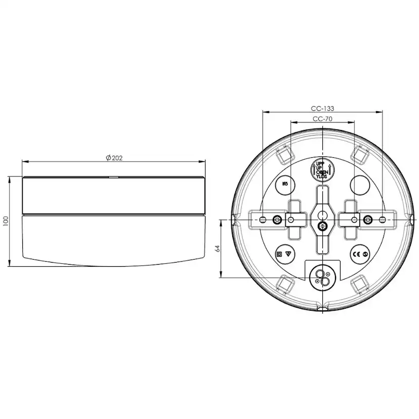 Vägg-/Taklampa Ifö Electric Opus 200L IP44 Rak 12W LED