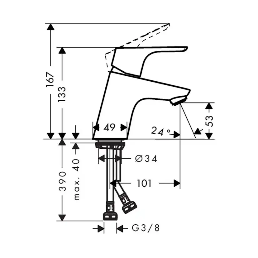 Tvättställsblandare Hansgrohe Focus 70