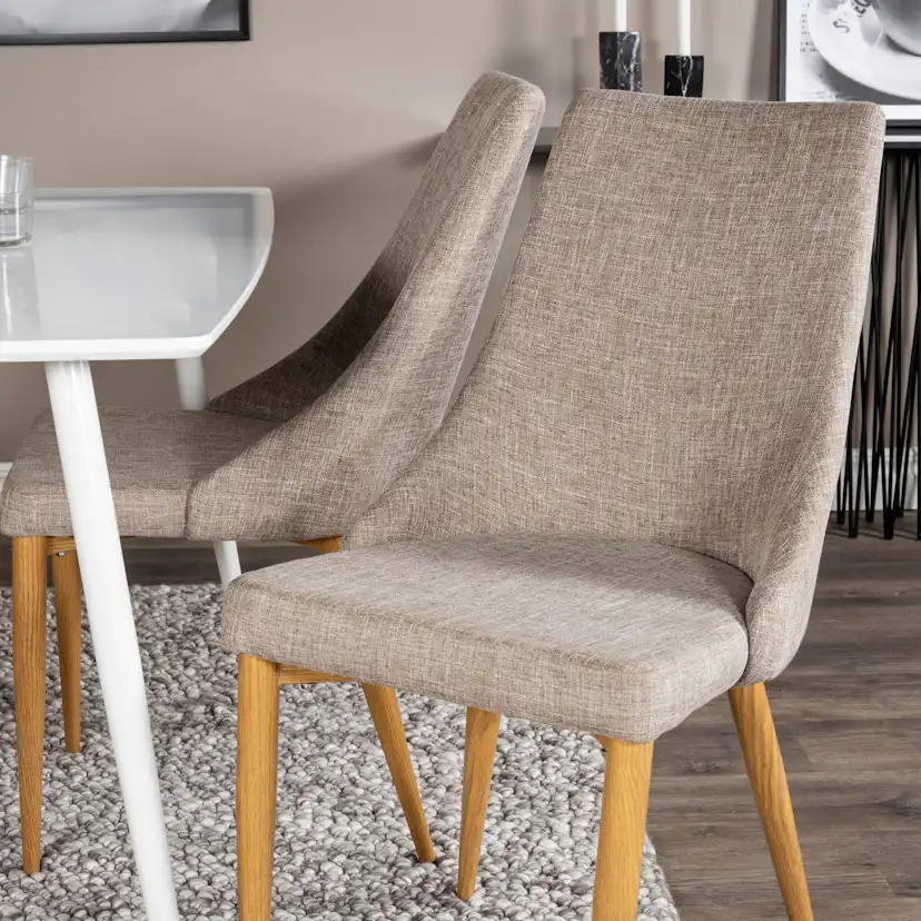 Matgrupp Basic Home Ypas Rektangulärt Matbord 120 cm med 4 Ludvig Stolar