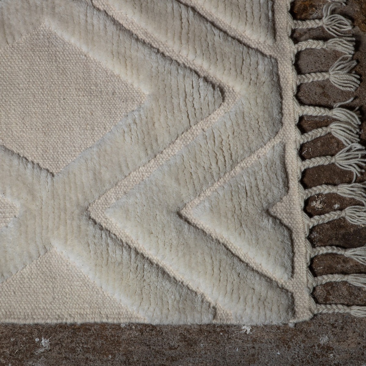 Dahlia Wool - 300*400- -Rectangular-White Vit, Mått: 300x400 cm