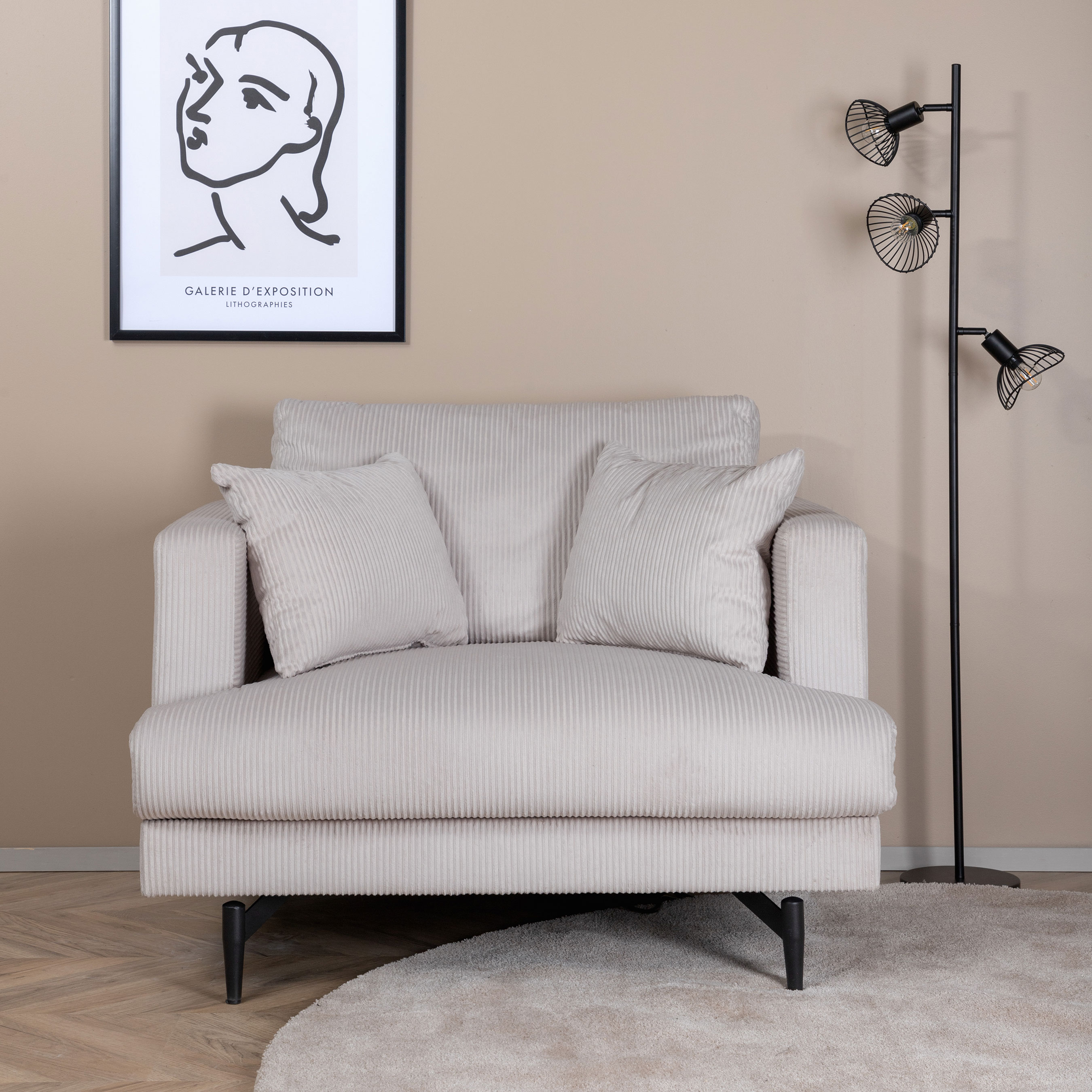 Fåtölj Venture Home Sofia Manchester Beige Sittbredd 106 cm