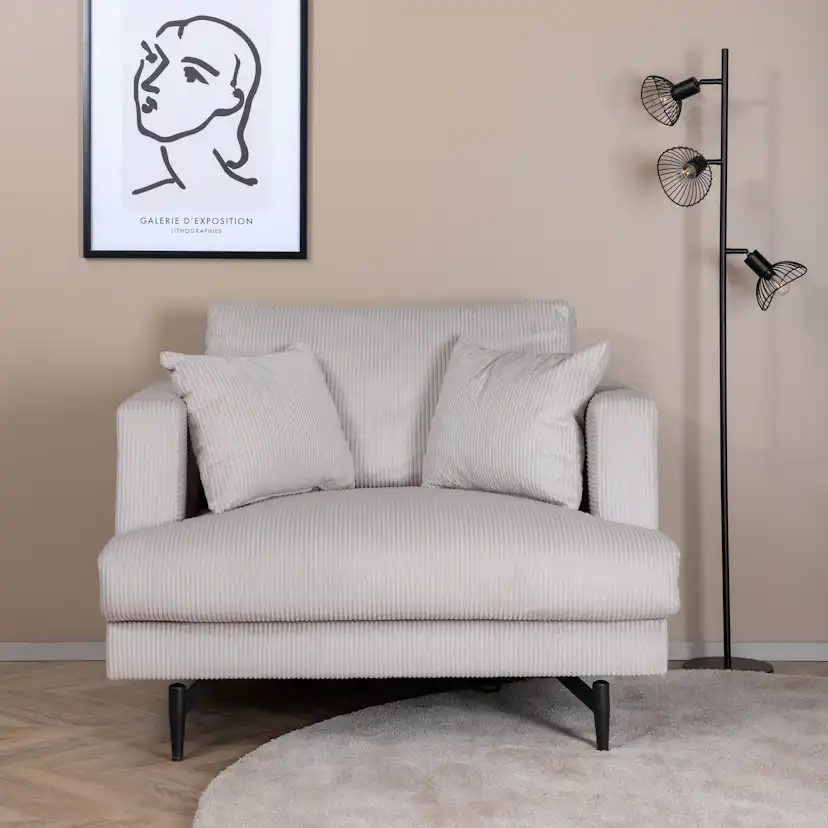 Fåtölj Venture Home Sofia Manchester Beige Sittbredd 106 cm