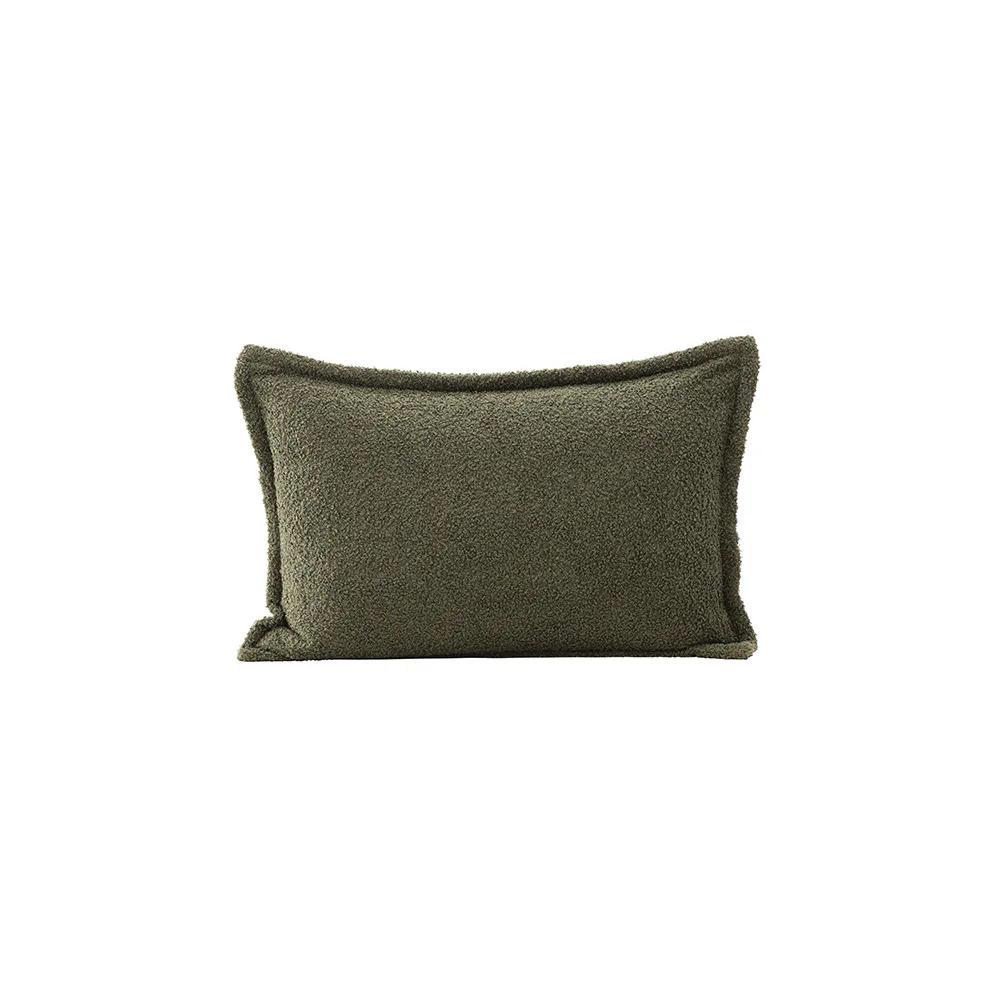 Tuva Cushion Cover Teddy fur - Dark Green Mörkgrön