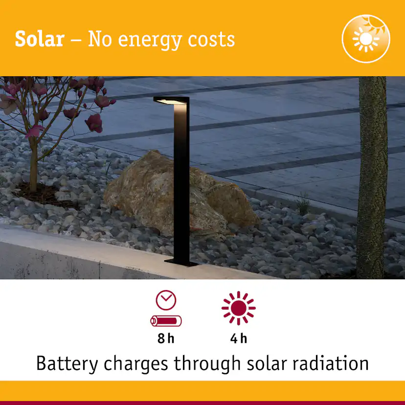 Pollare Solcell LED Paulmann Ryse med Rörelsesensor IP44