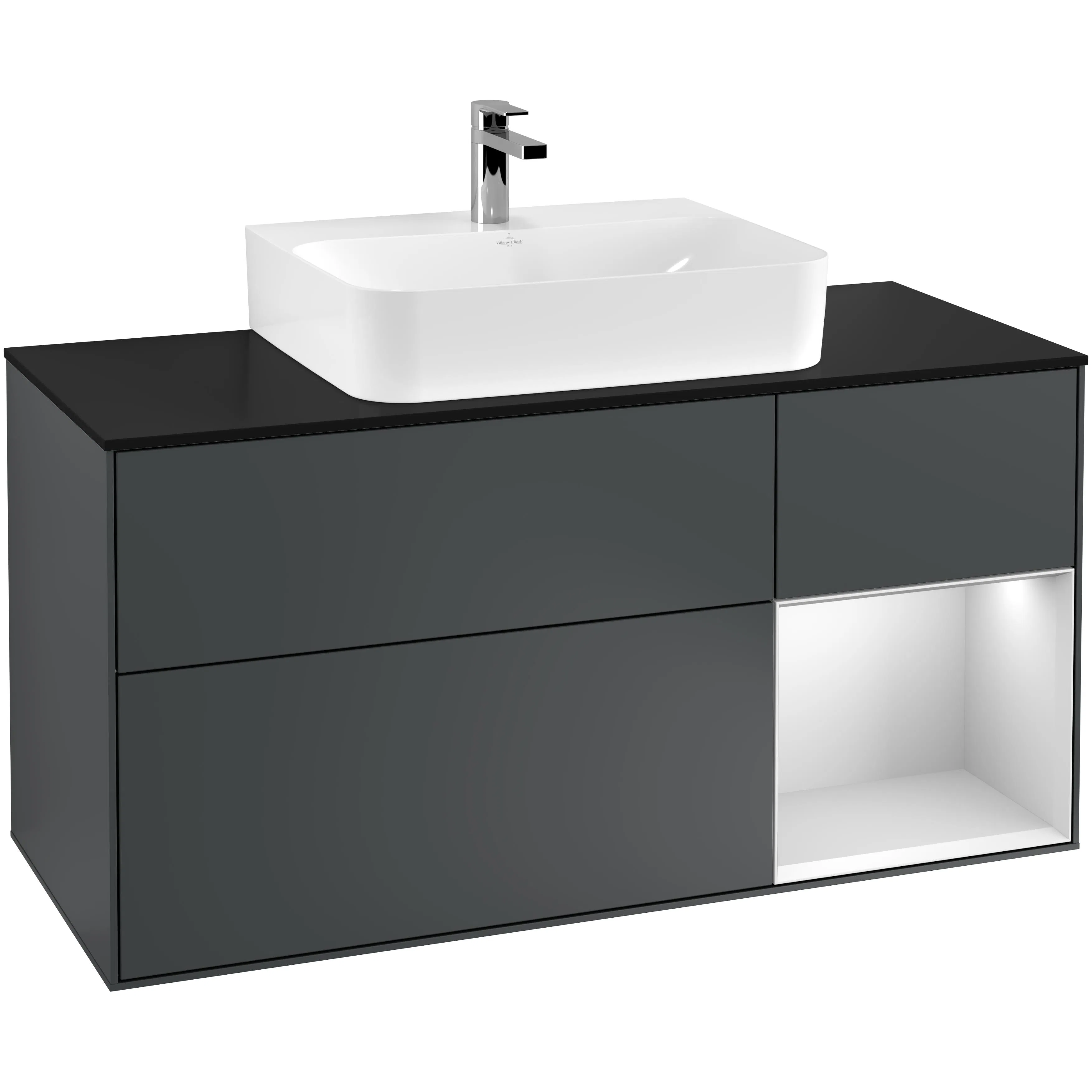 Tvättställsskåp Villeroy & Boch Finion med 3 Lådor Hylla och Bänkskiva för Centrerat Tvättställ