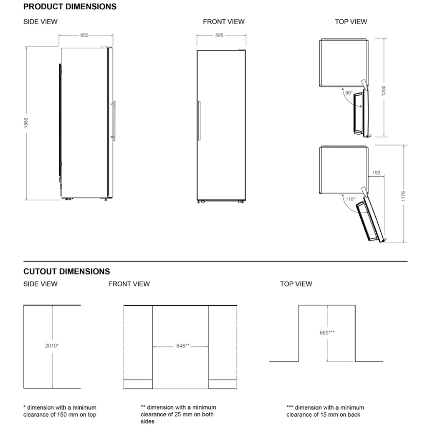 Bertazzoni Fristående Kylskåp RLD60F4FXNC