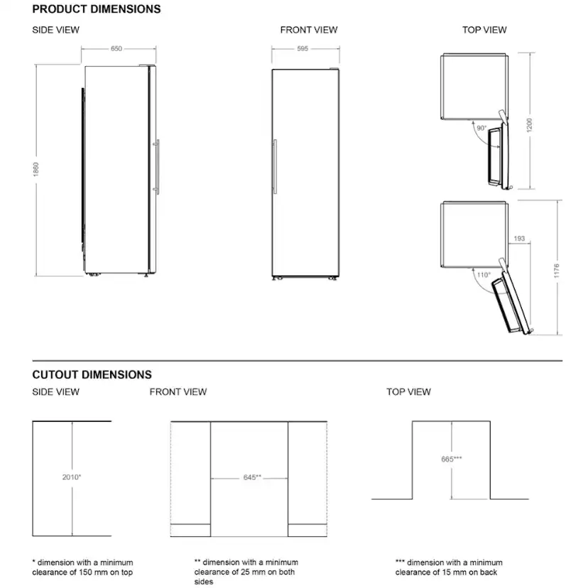 Bertazzoni Fristående Kylskåp RLD60F4FXNC