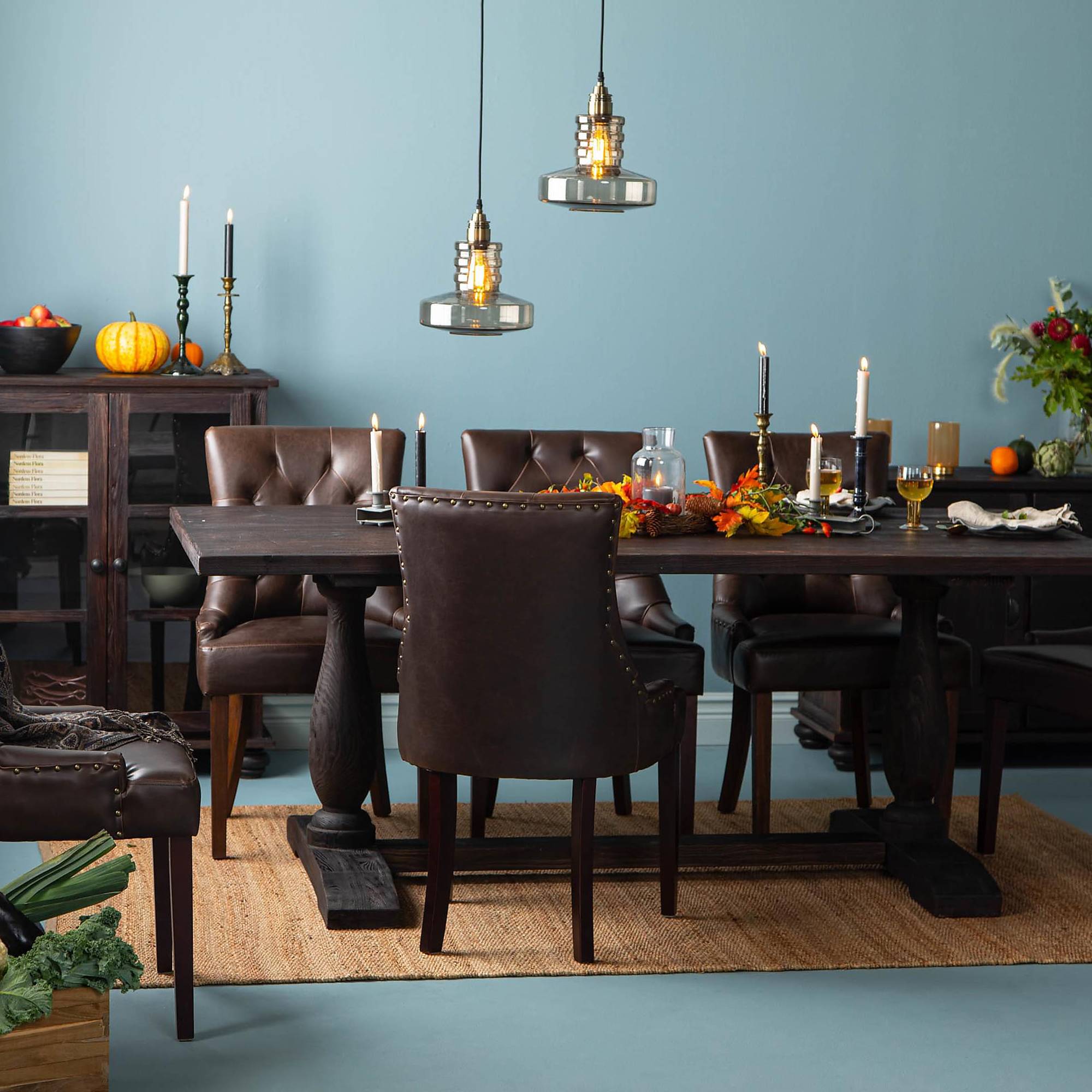 Matgrupp Bloomington Dijon Rektangulärt Matbord 200 cm med 6 Tuva Matstol