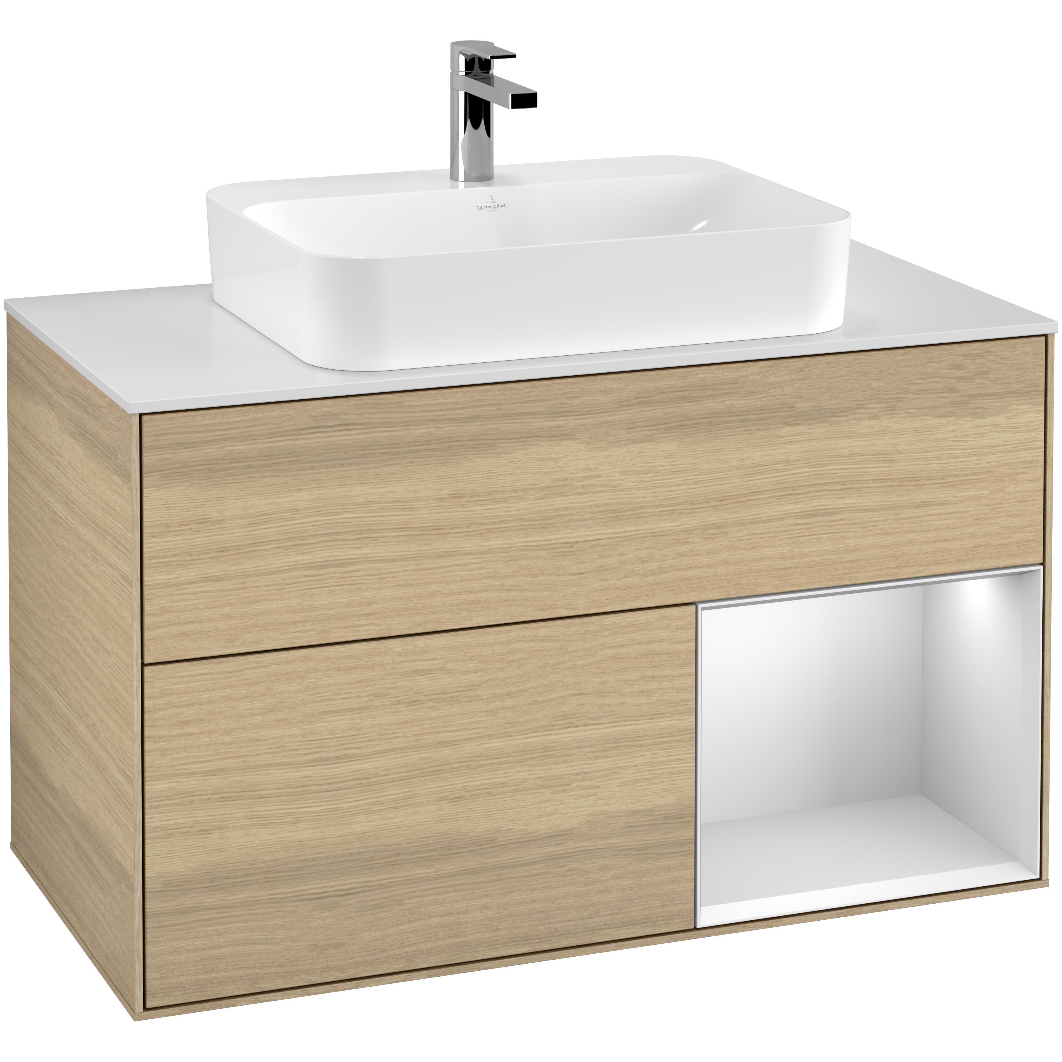 Tvättställsskåp Villeroy & Boch Finion med 2 Lådor Hylla och Bänkskiva för Ytmonterat Tvättställ