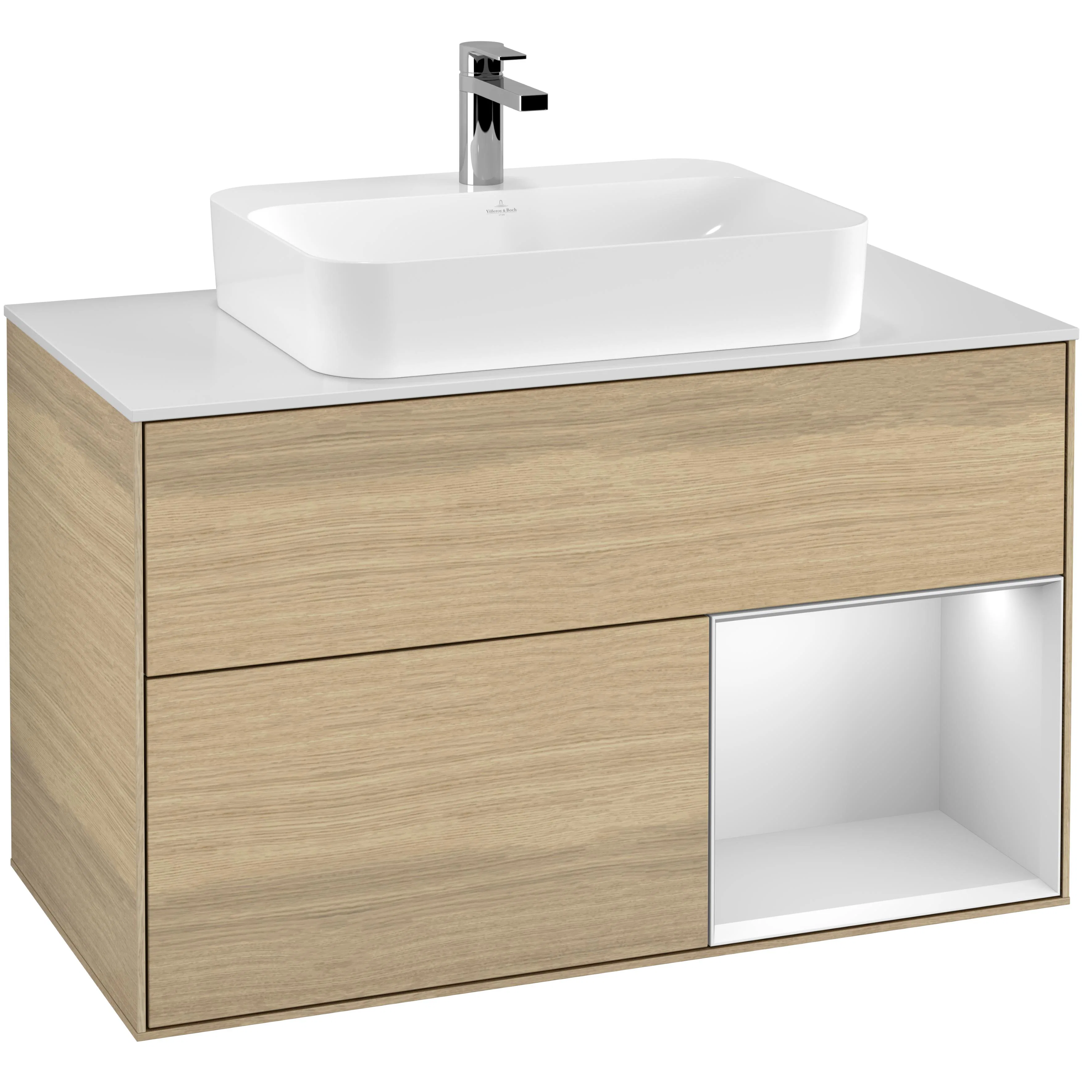Tvättställsskåp Villeroy & Boch Finion med 2 Lådor Hylla och Bänkskiva för Ytmonterat Tvättställ