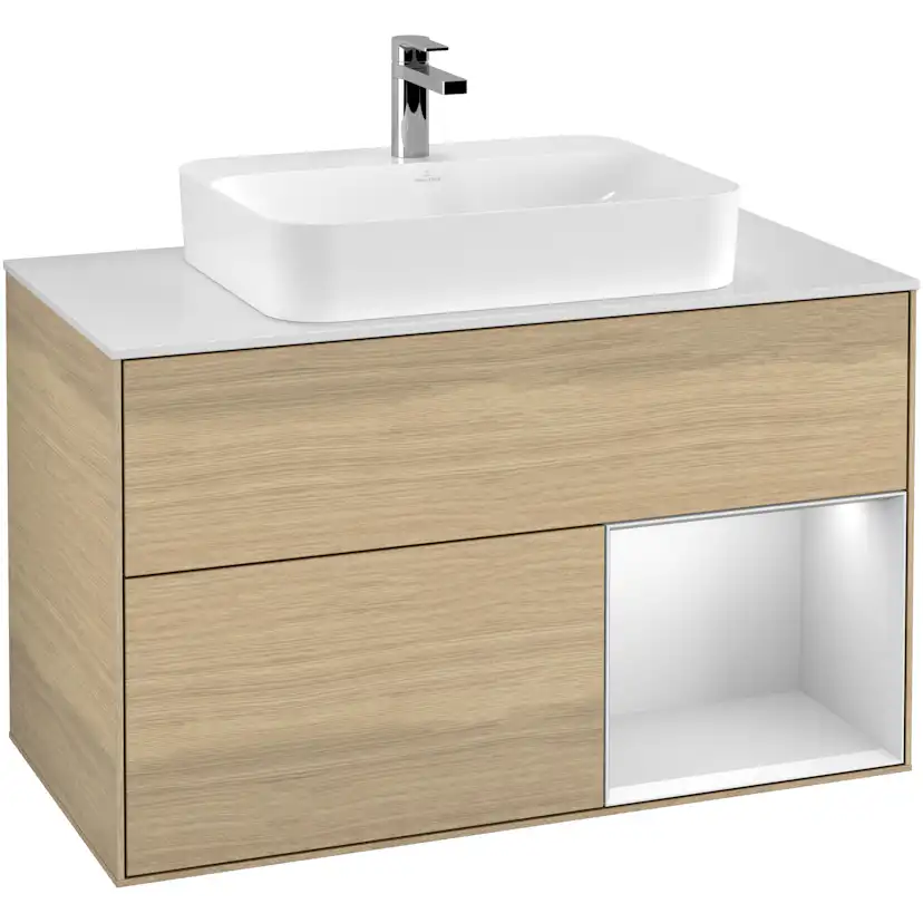 Tvättställsskåp Villeroy & Boch Finion med 2 Lådor Hylla och Bänkskiva för Ytmonterat Tvättställ