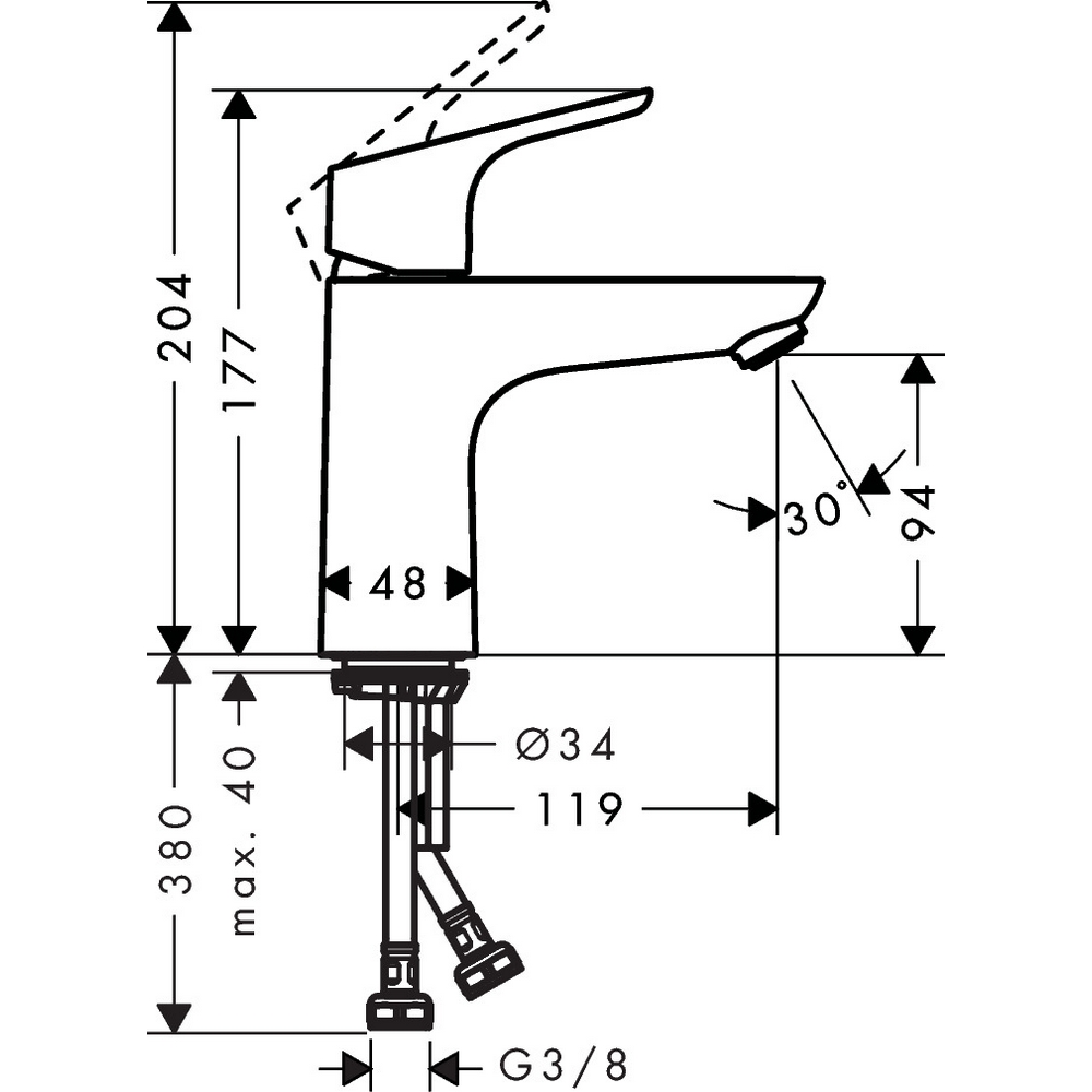 Tvättställsblandare Hansgrohe Focus 100