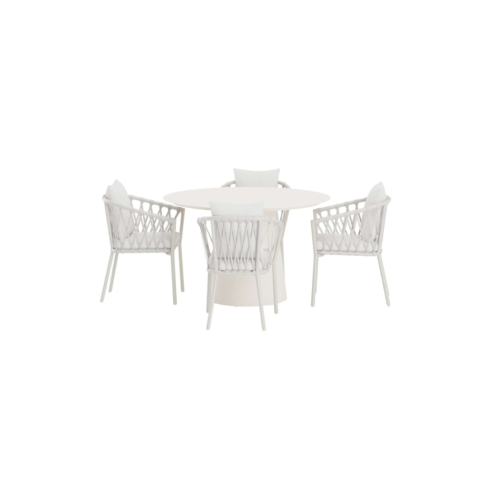Matgrupp Utomhus Venture Home Lanzo Ø120 cm med 4 st Linos Trädgårdsstolar