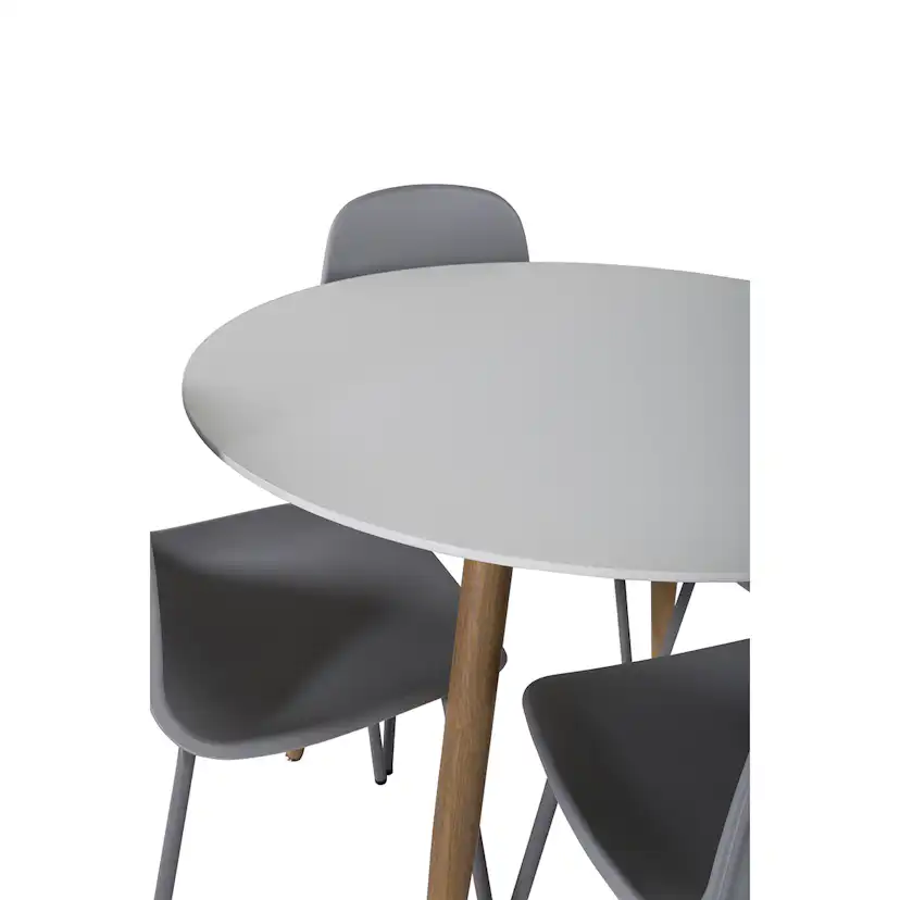 Matgrupp Venture Home Plaza Ø110 cm med 4st Arctic Matstolar