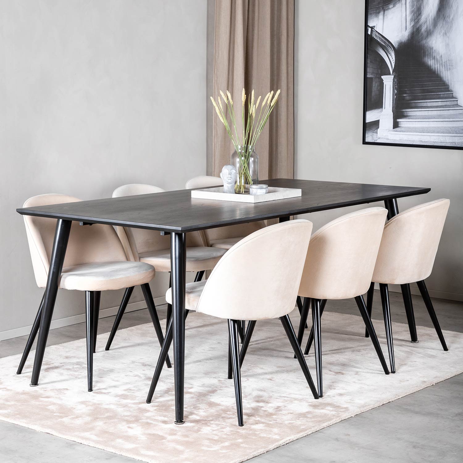 Matgrupp Venture Home Dipp med 6 Velvet Stolar
