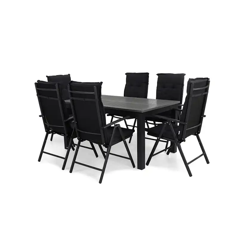 Matgrupp Comfort Garden Monaco 152-210 med 6 Positionsstolar Maggie