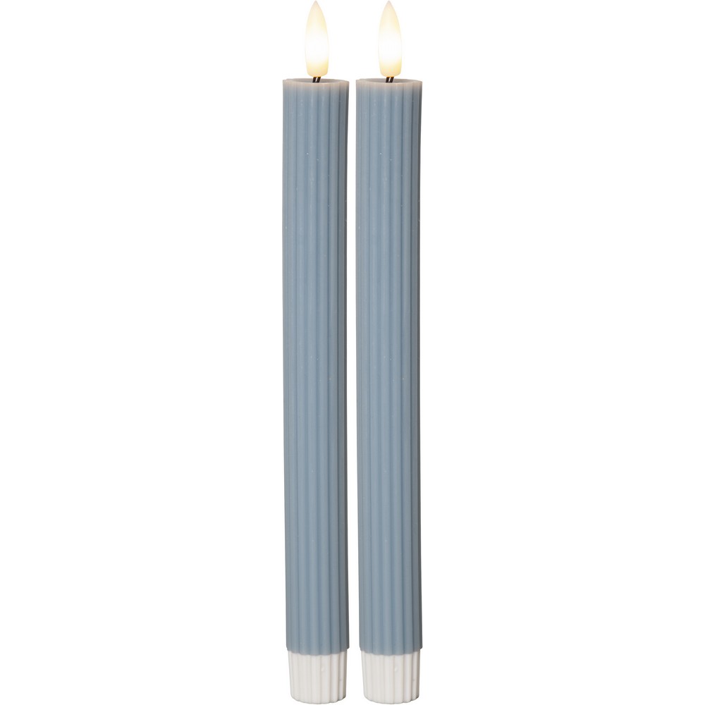 LEDAntikljus2p Flamme Stripe Blå