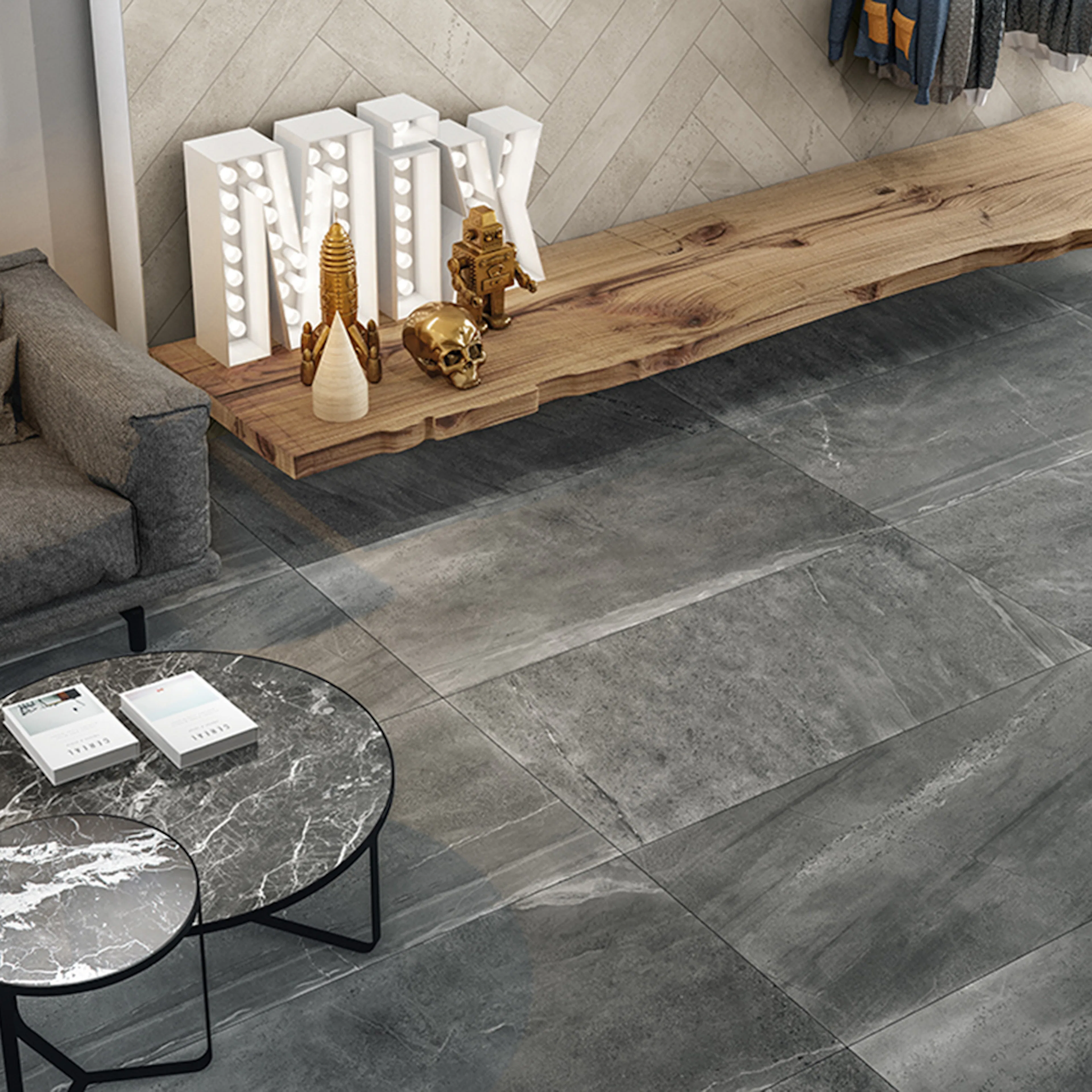 Klinker Coem Ceramiche Brit Stone Mörkgrå 15x15 cm Matt