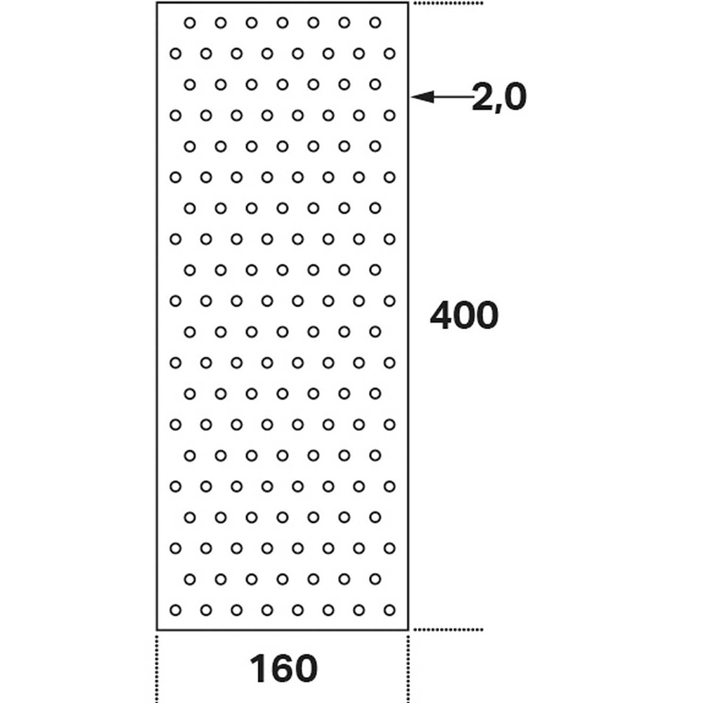 Hålplatta Hp 160x400x2,0 160x400x2,0 mm