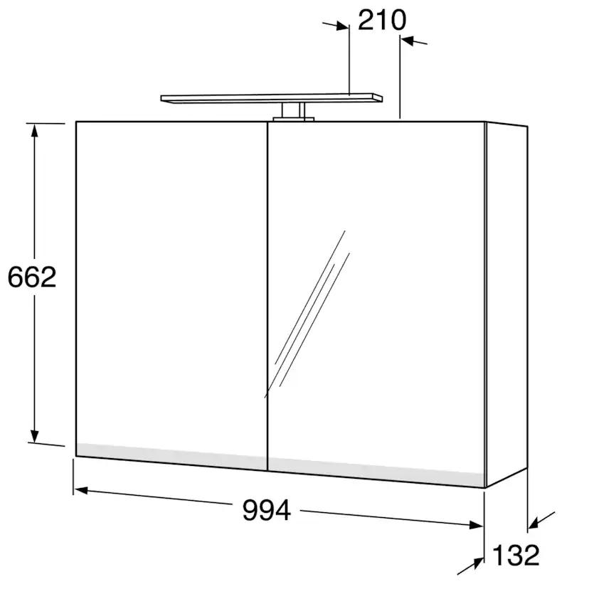 Spegelskåp Gustavsberg Artic 100 cm med LED