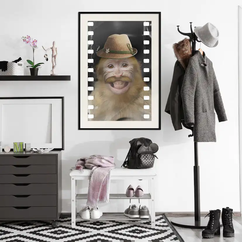 Poster Artgeist Affisch Monkey In Hat