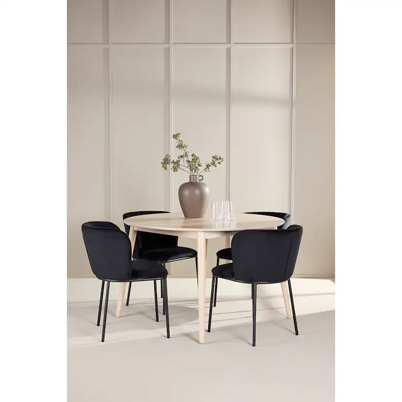 Matgrupp Venture Home Flora Ø120 cm med 4st Edina Matstolar