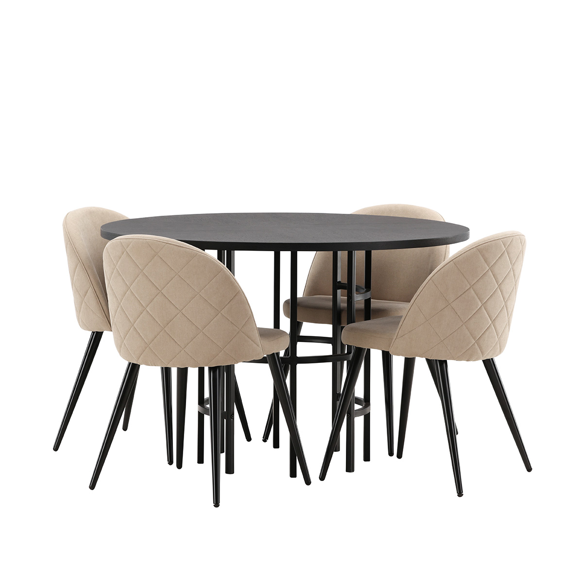 Matgrupp Venture Home Copenhagen med 4 Velvet Stitches Stolar