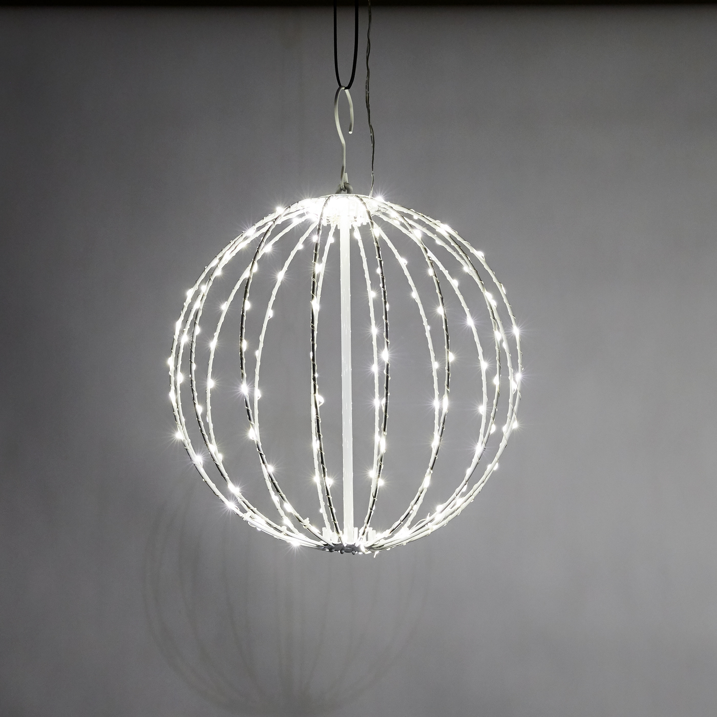 Metallkula vit, 192 LED-lampor Ø30 cm, 230V Vit, ⌀ 30 cm