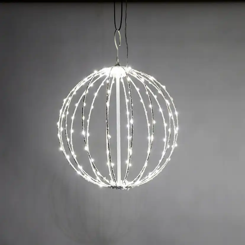 Metallkula vit, 192 LED-lampor Ø30 cm, 230V Vit, ⌀ 30 cm