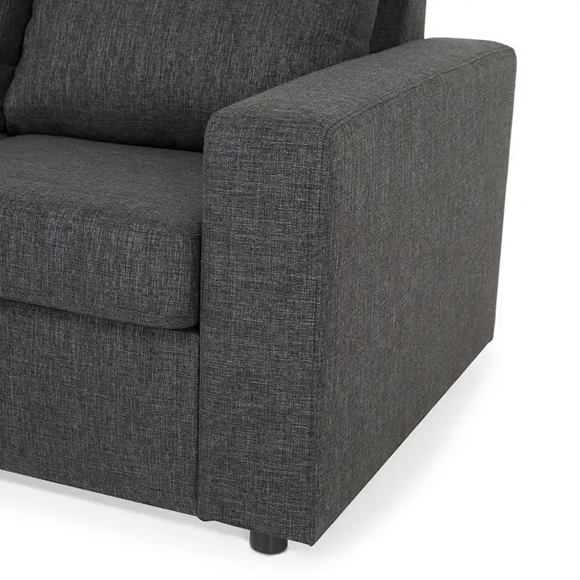 Crazy L-soffa 4-sits Vänster Antracit/Korta Svarta Ben, Vänster