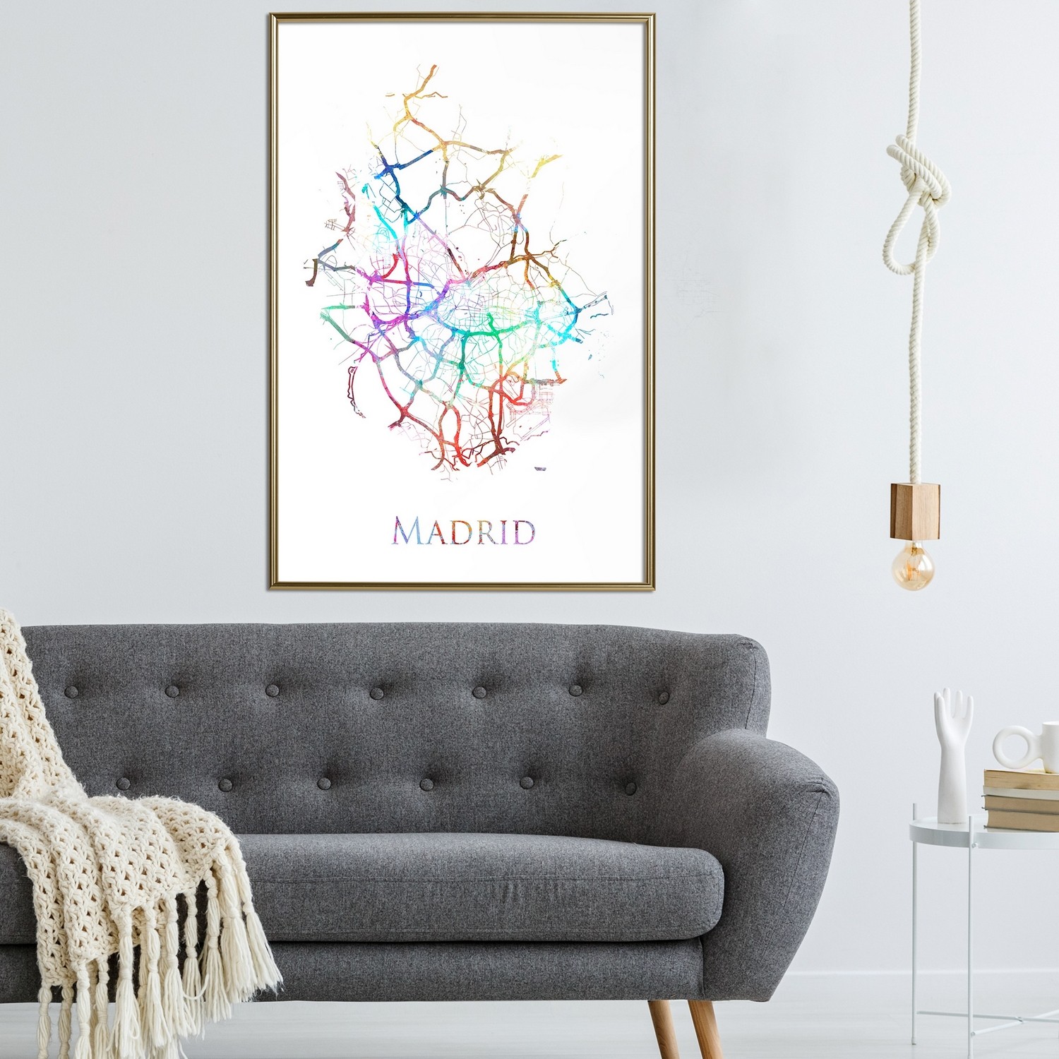 Affisch - Madrid [Poster] 40x60 Guld ram, 40x60 cm
