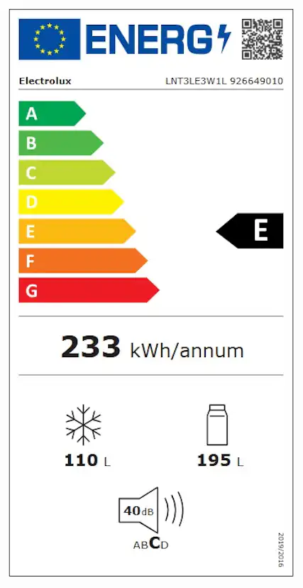 Kyl över frys Electrolux LNT3LE3W1L