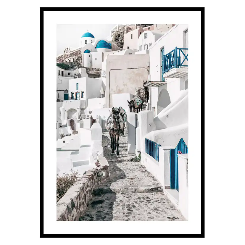Poster Gallerix Santorini Island Donkeys