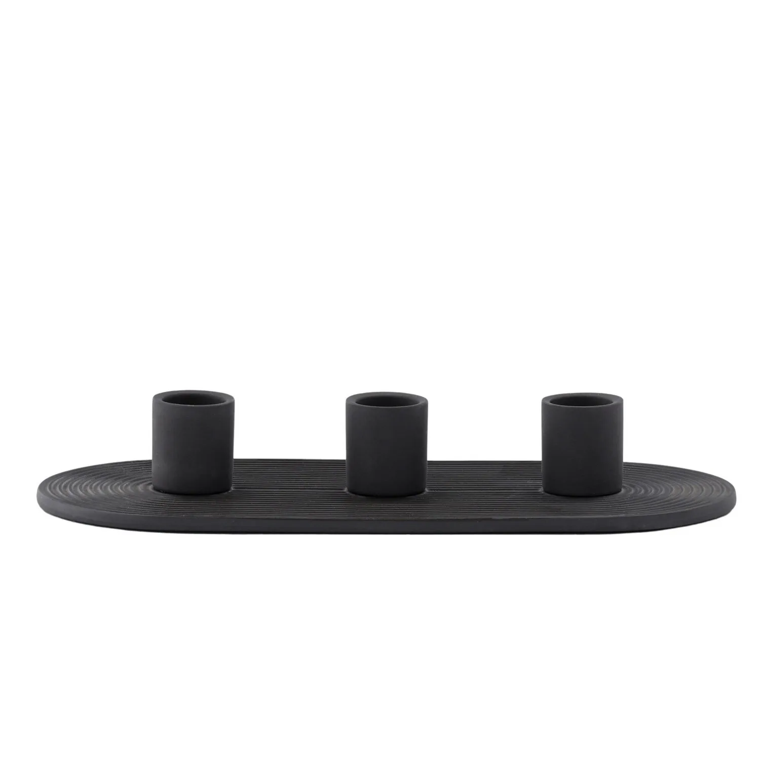 Dian Candlestick - Black - W24*H4cm Svart