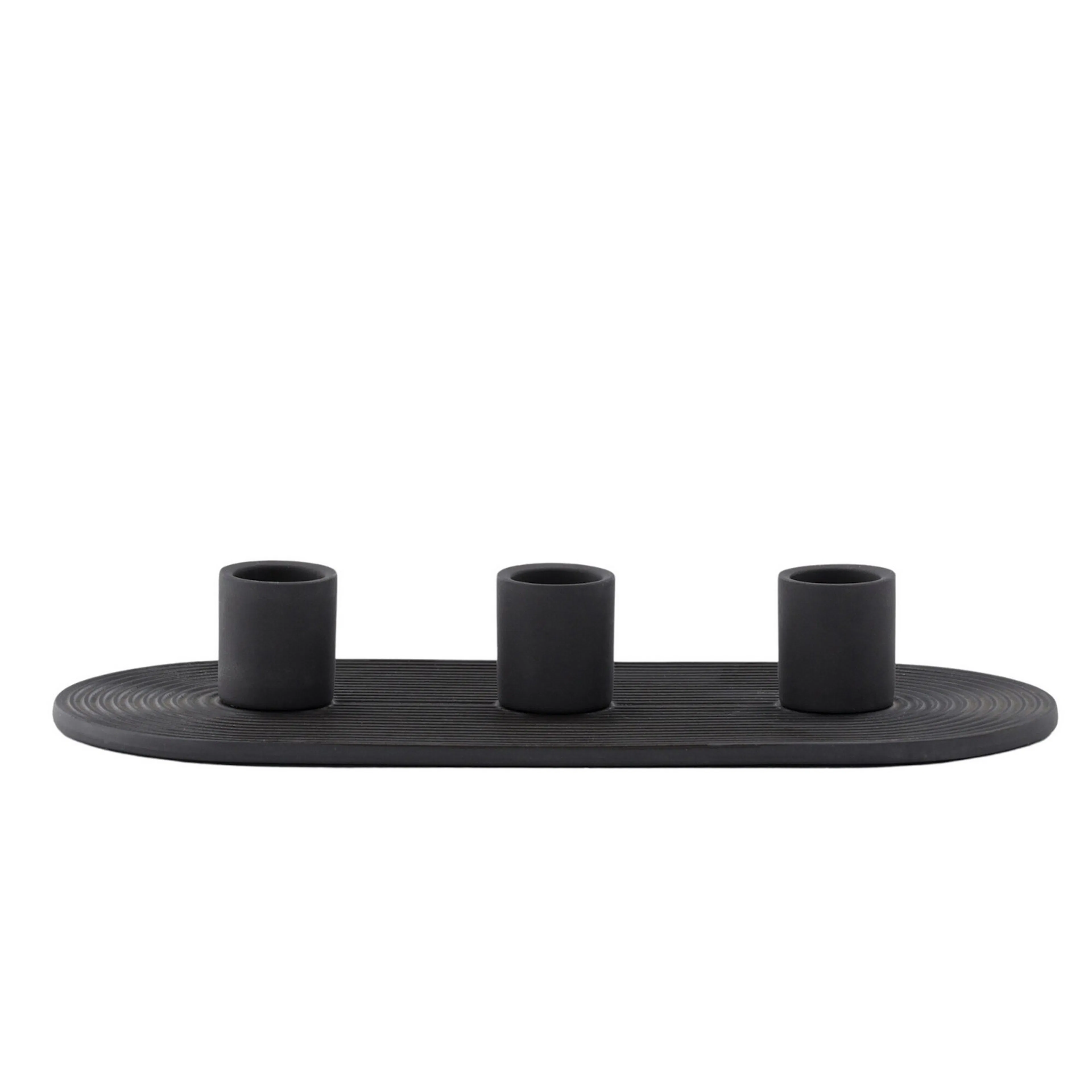 Dian Candlestick - Black - W24*H4cm Svart