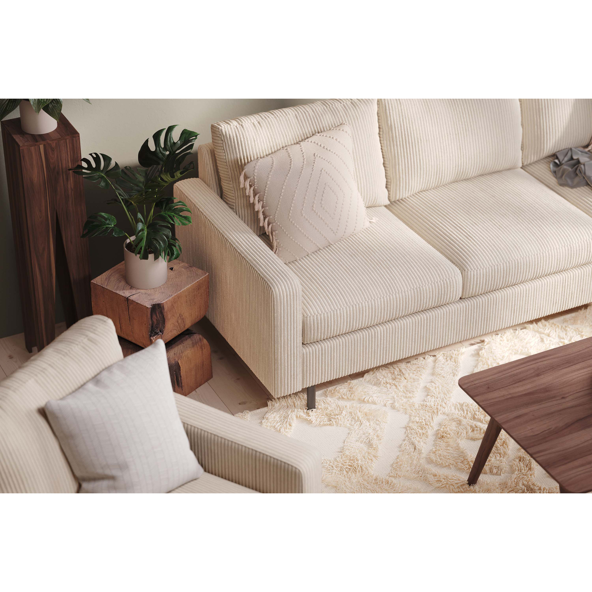 Soffgrupp Scandinavian Choice Peppe 3-sits med Fåtölj och Fotpall