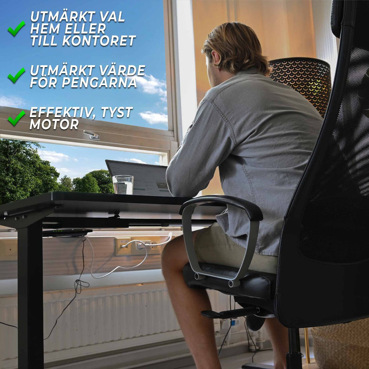 Skrivbord Lykke M100 120x60 cm Höj- och sänkbart