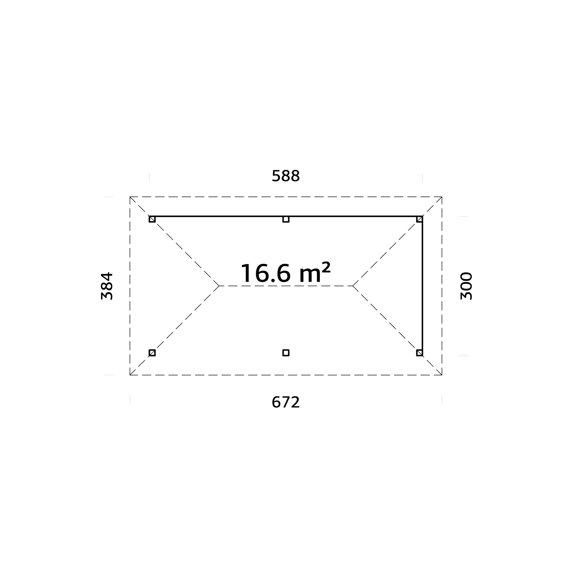 Paviljong Palmako Bianca 16,6 m2 Set 109