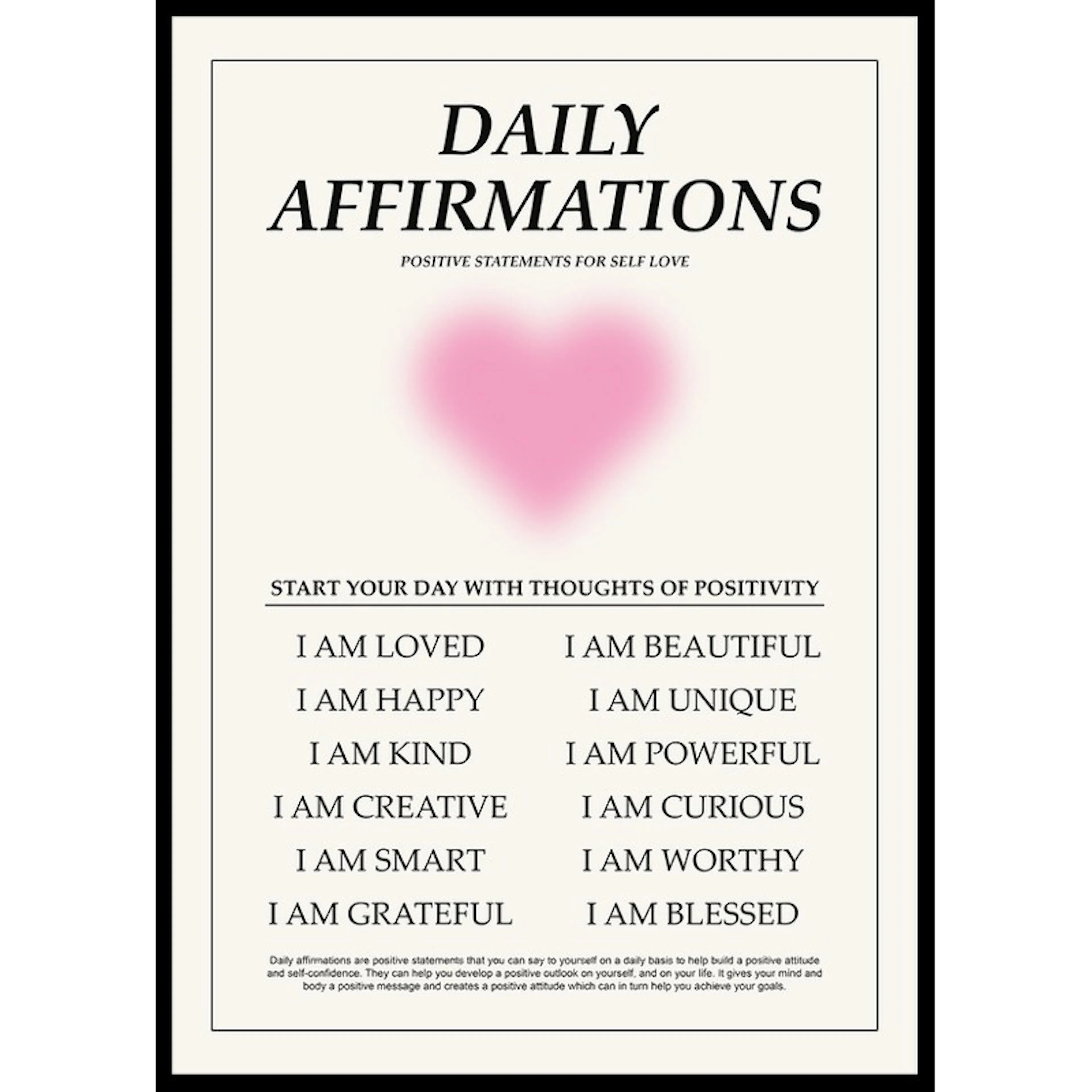 Daily Affirmations 70x100 70x100 cm
