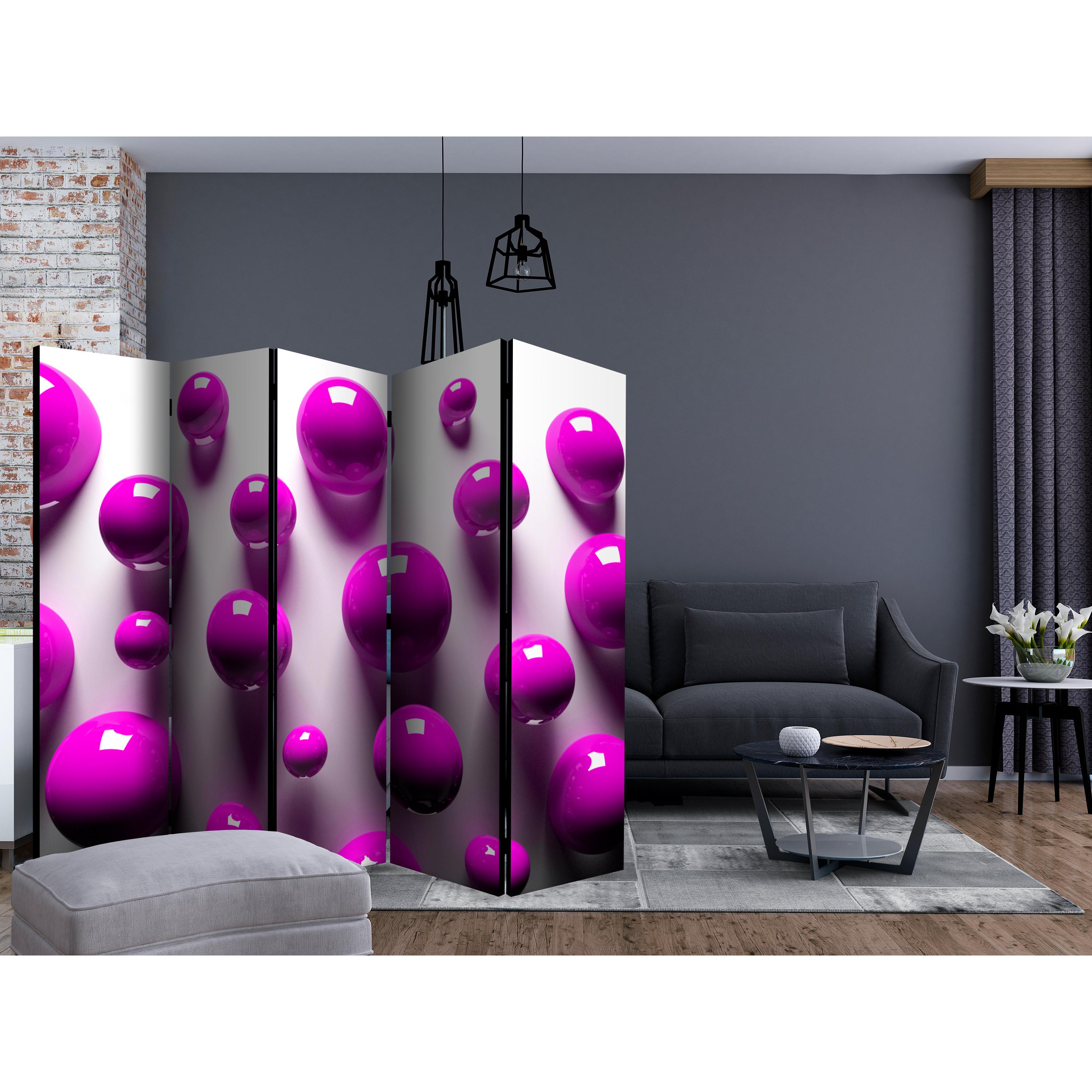 Rumsavdelare Skärmvägg Arkiio Purple Balls II 225x172 cm